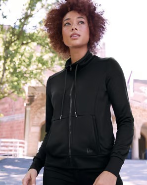 new era ladies performance terry full-zip cowl